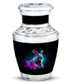 Vibrant Nebula Bunny - Rabbit Urn Memorial, Funeral Shape Urn