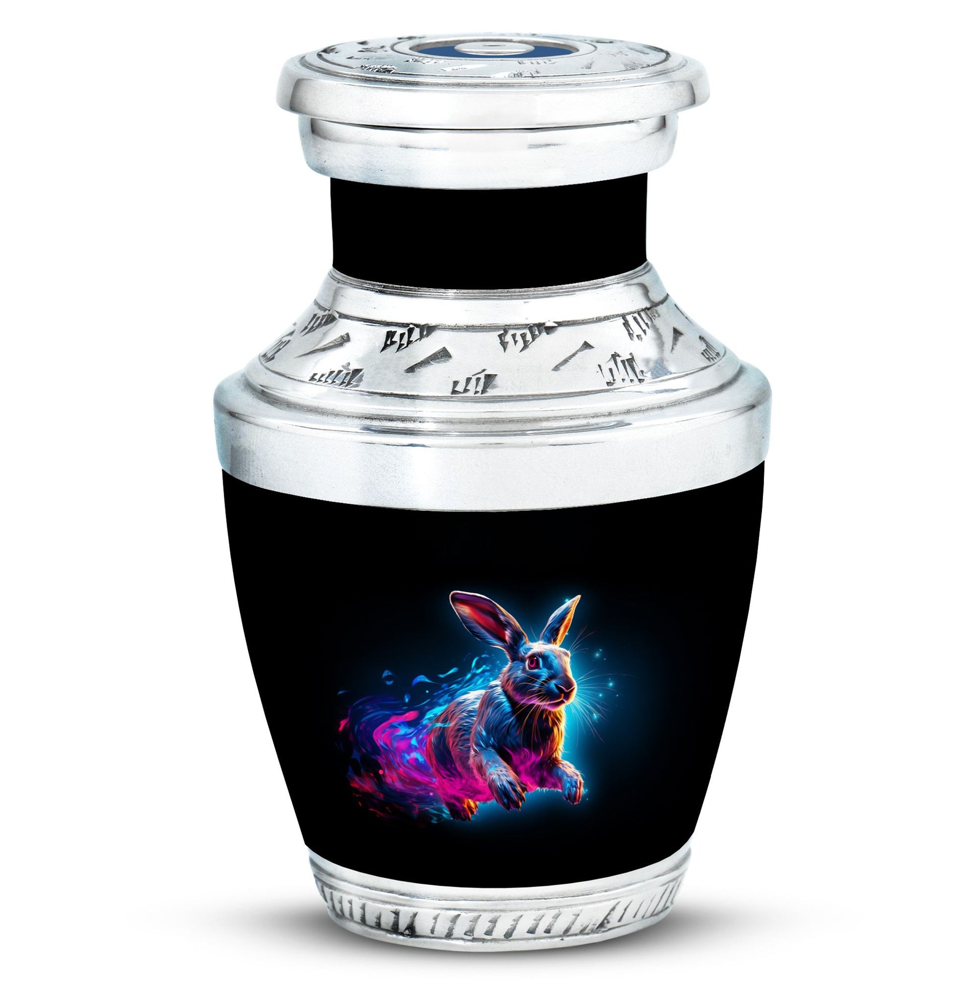 Vibrant Nebula Bunny - Rabbit Urn Memorial, Funeral Shape Urn