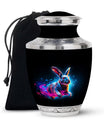 Vibrant Nebula Bunny - Rabbit Urn Memorial, Funeral Shape Urn