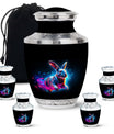 Vibrant Nebula Bunny - Rabbit Urn Memorial, Funeral Shape Urn