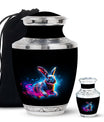 Vibrant Nebula Bunny - Rabbit Urn Memorial, Funeral Shape Urn