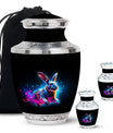 Vibrant Nebula Bunny - Rabbit Urn Memorial, Funeral Shape Urn
