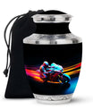 Motorcycle Rider Cremation Urn for Human Ashes - Memorial Urn for Dad