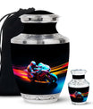 Motorcycle Rider Cremation Urn for Human Ashes - Memorial Urn for Dad