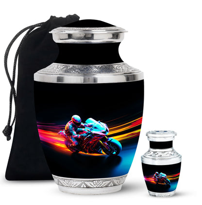 Personalized Motorcycle Cremation Urn for Dad - 10-inch, 200 cu in - Yatskia