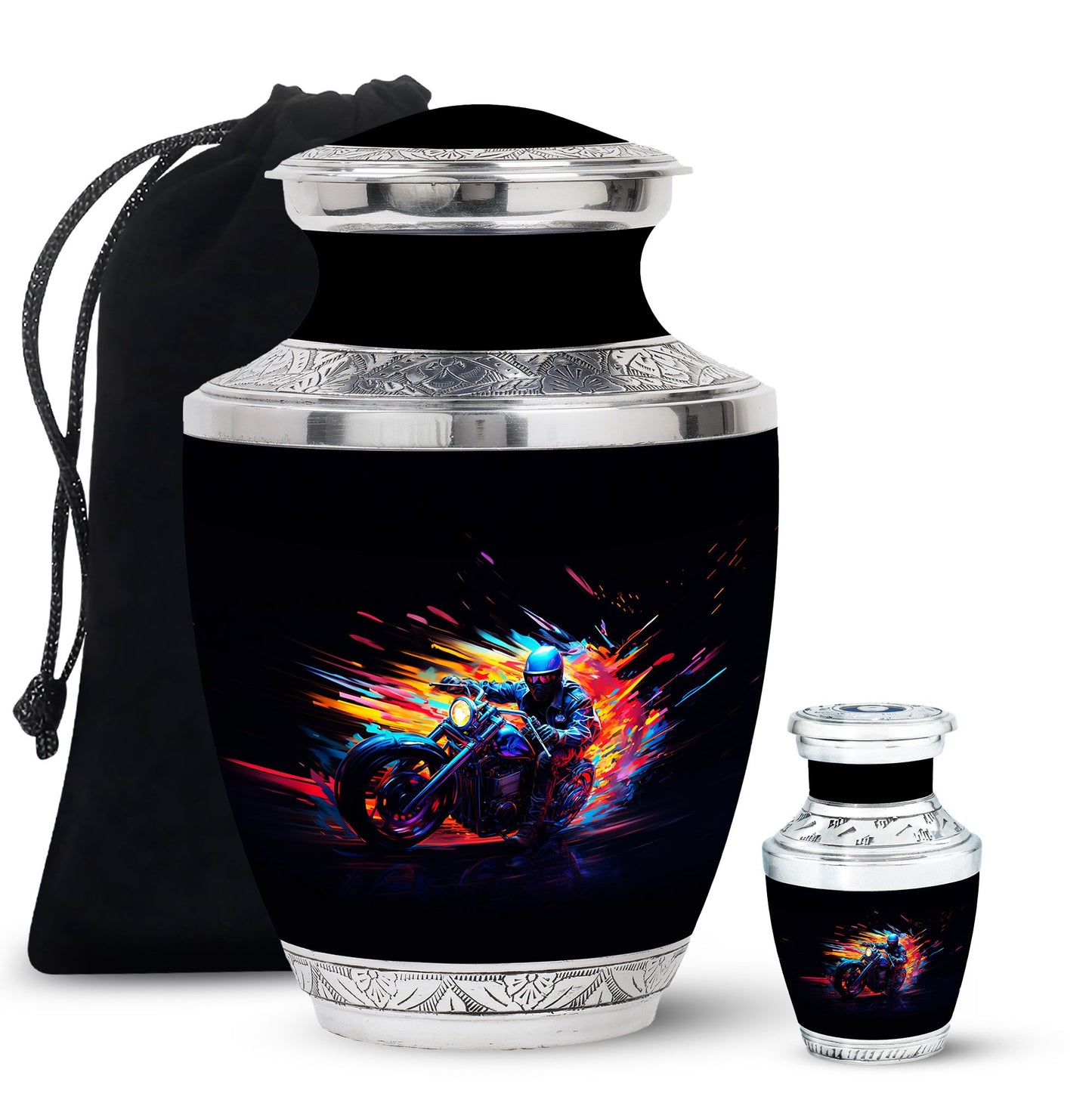 Personalized Motorcycle Cremation Urn for Adults - 10-inch, 200 cu in - Yatskia