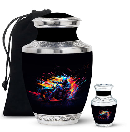 Personalized Motorcycle Cremation Urn for Adults - 10-inch, 200 cu in - Yatskia