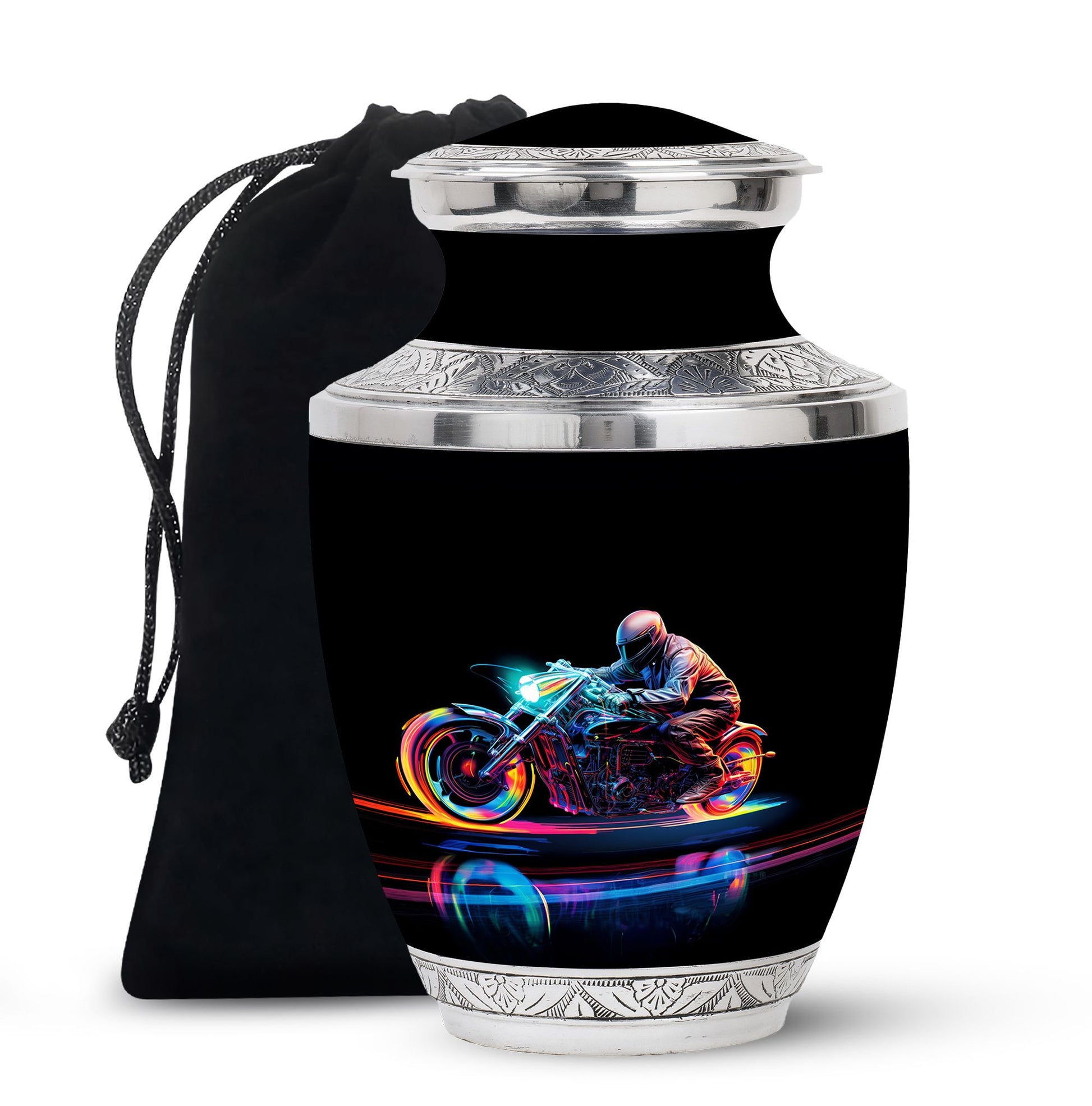 Neon-Colored Motorcycle - Urn For Human Ashes Adult Male