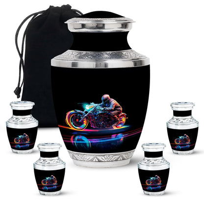 Personalized Motorcycle Cremation Urn for Human Ashes - 10-inch, 200 cu in - Yatskia