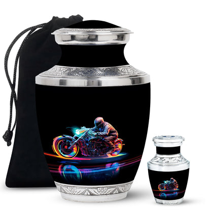Personalized Motorcycle Cremation Urn for Human Ashes - 10-inch, 200 cu in - Yatskia