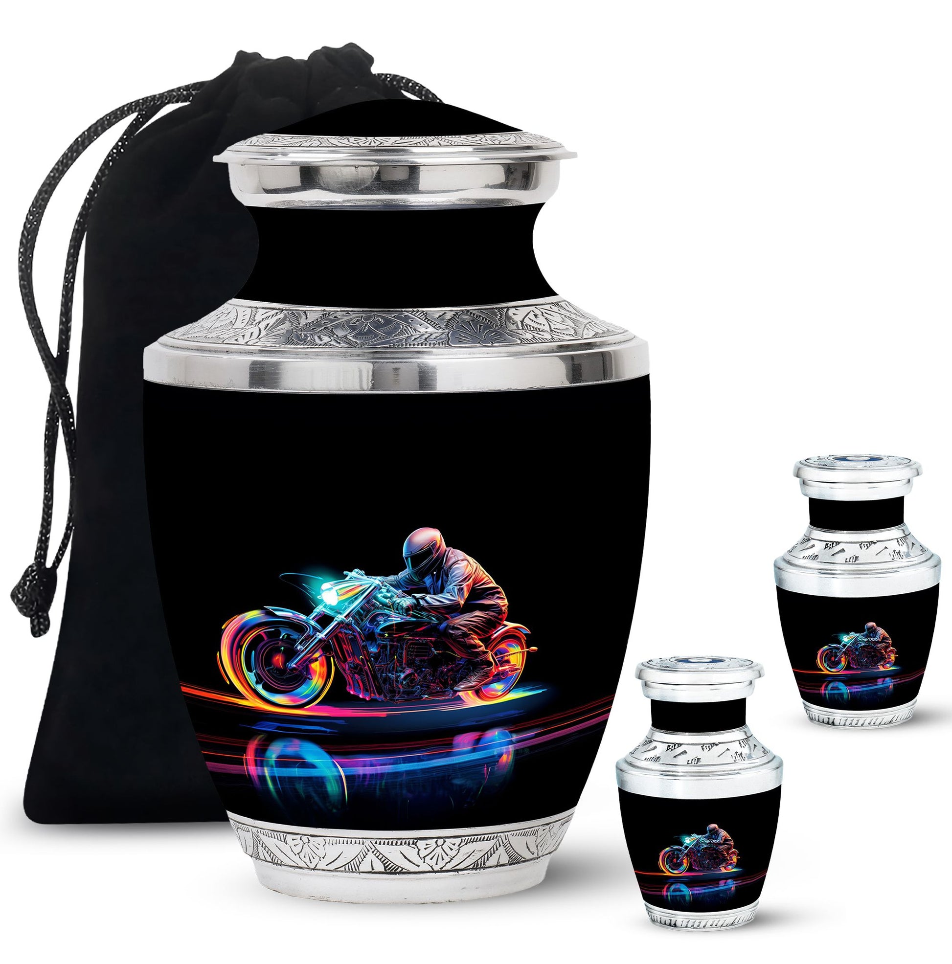 Neon-Colored Motorcycle - Urn For Human Ashes Adult Male