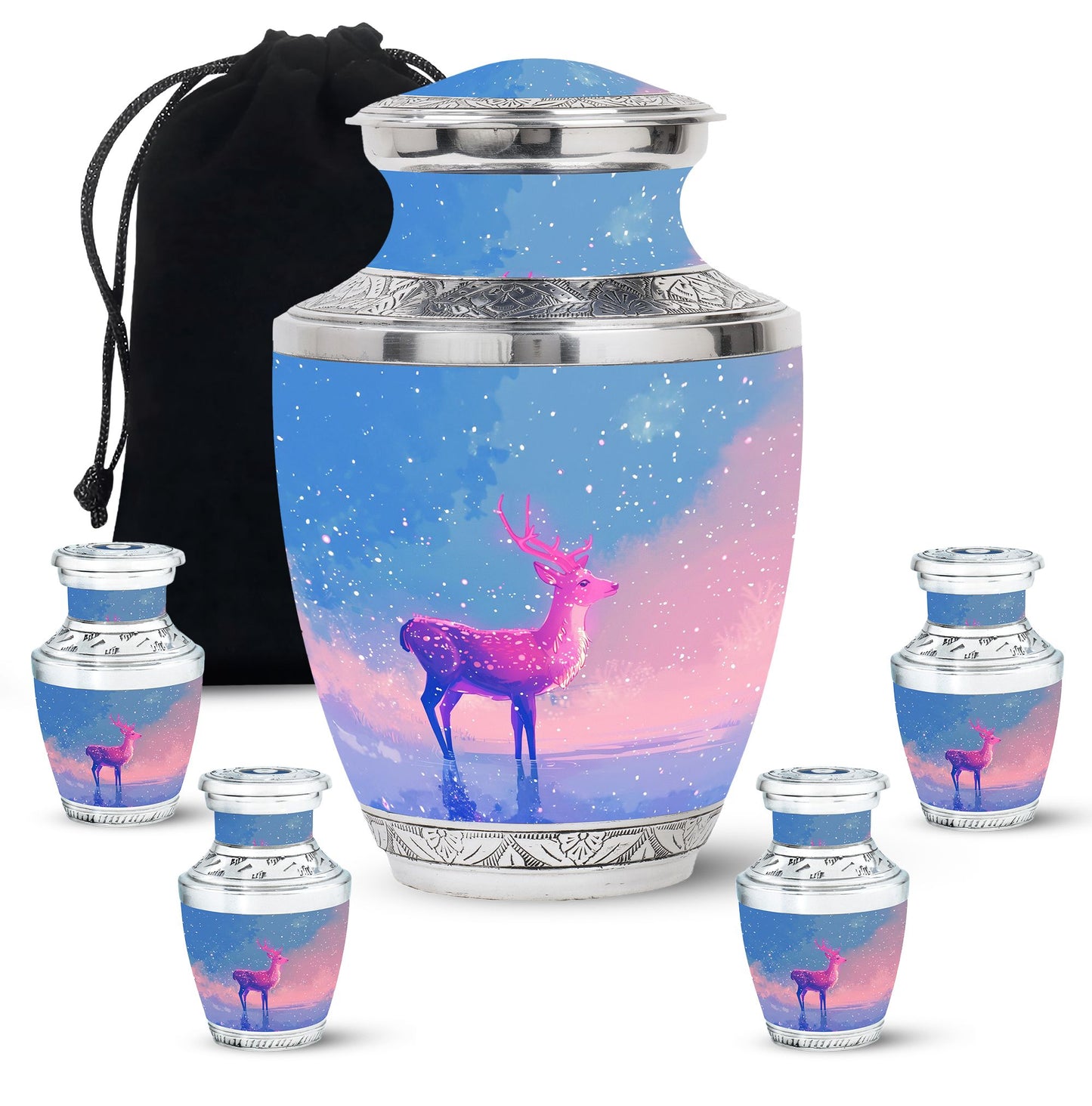 Personalized Deer Cremation Urn for Human Ashes - 10-inch, 200 cu in - Yatskia