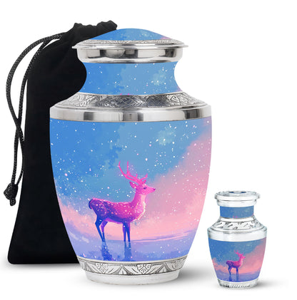 Personalized Deer Cremation Urn for Human Ashes - 10-inch, 200 cu in - Yatskia