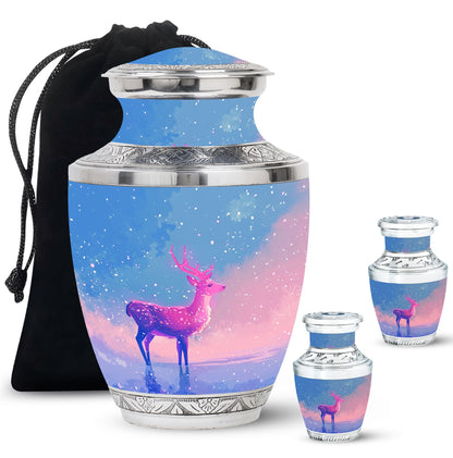 Personalized Deer Cremation Urn for Human Ashes - 10-inch, 200 cu in - Yatskia