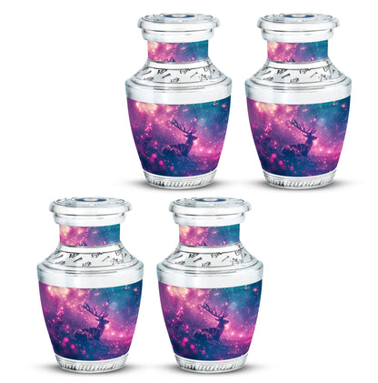 Purple Personalized Deer Cremation Urn for Human Ashes - 10-inch, 200 cu in - Yatskia