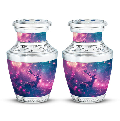 Purple Personalized Deer Cremation Urn for Human Ashes - 10-inch, 200 cu in - Yatskia