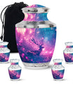 Deer Themed Cremation Urn - Purple and Blue Color Urns For Human Ashes