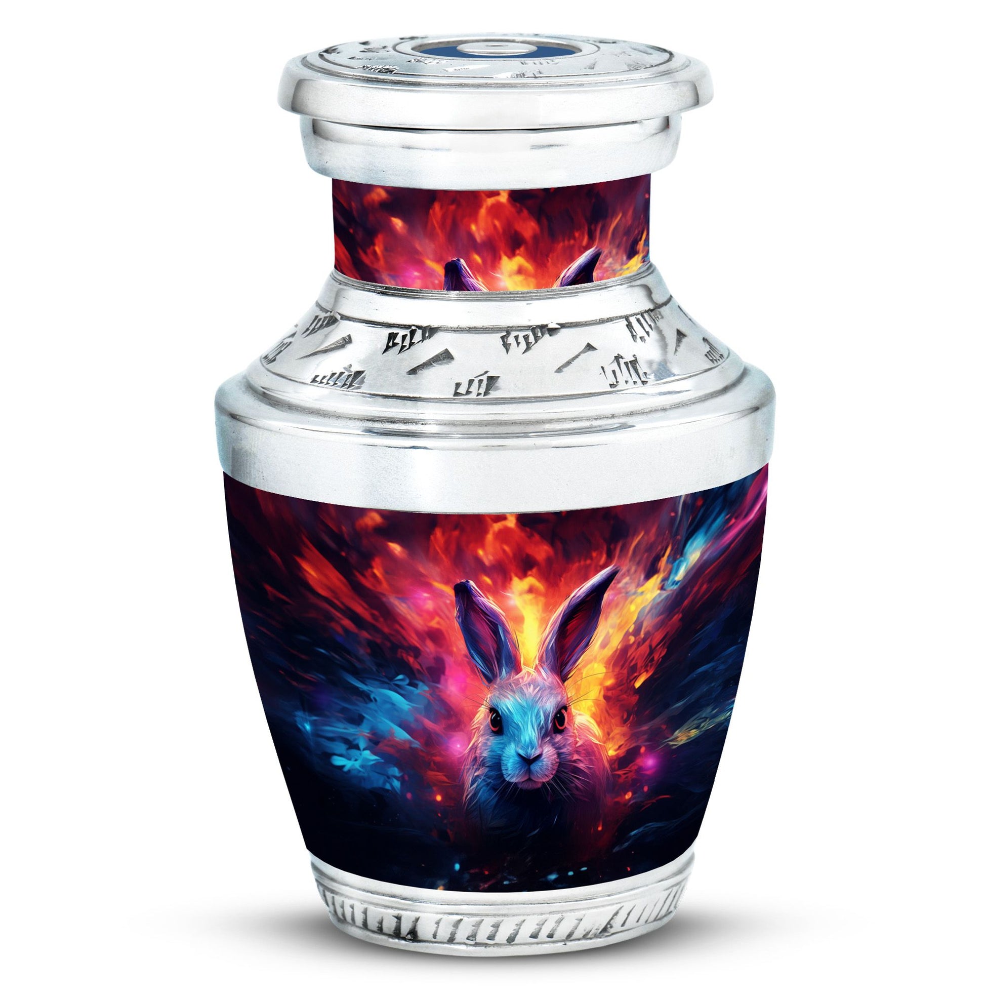 Colorful Bunny Burial Urn for Ashes – Artistic Rabbit Memorial Urn