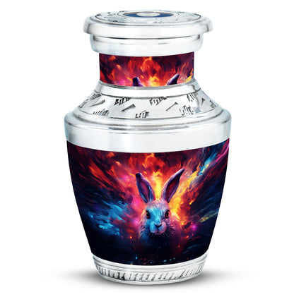Colorful Personalized Rabbit Memorial Urn for Pet Ashes - 10-inch, 200 cu in - Yatskia
