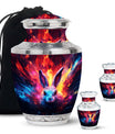 Colorful Bunny Burial Urn for Ashes – Artistic Rabbit Memorial Urn