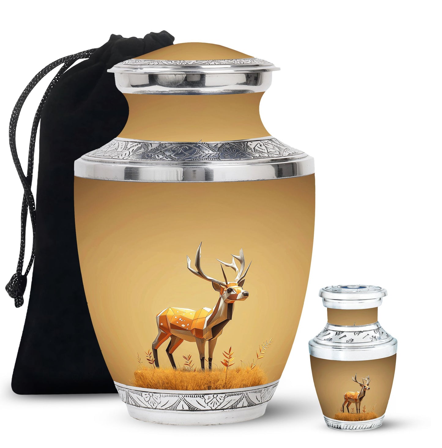 Personalized Deer Cremation Urn for Human Ashes - 10-inch, 200 cu in - Yatskia
