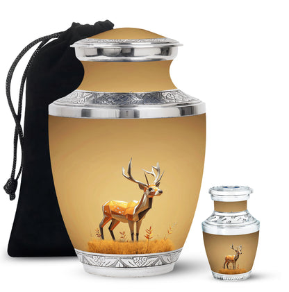 Personalized Deer Cremation Urn for Human Ashes - 10-inch, 200 cu in - Yatskia
