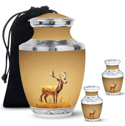 Personalized Deer Cremation Urn for Human Ashes - 10-inch, 200 cu in - Yatskia