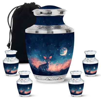 Personalized Deer Cremation Urn for Human Ashes - 10-inch, 200 cu in - Yatskia