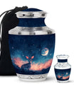 Baby Deer Night Themed Urn - Large Urn For Human Ashes