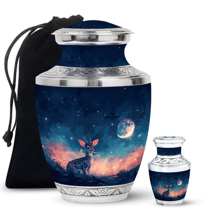 Personalized Deer Cremation Urn for Human Ashes - 10-inch, 200 cu in - Yatskia