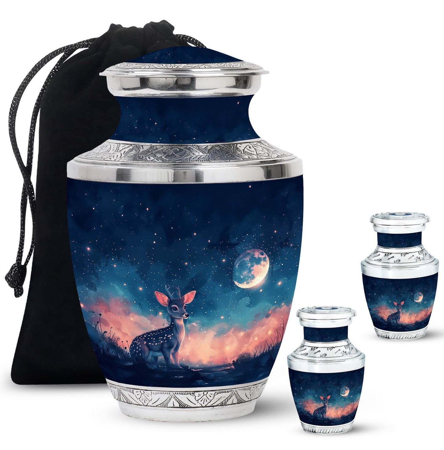 Personalized Deer Cremation Urn for Human Ashes - 10-inch, 200 cu in - Yatskia
