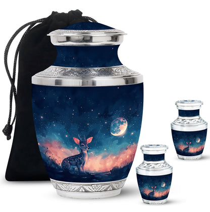 Personalized Deer Cremation Urn for Human Ashes - 10-inch, 200 cu in - Yatskia