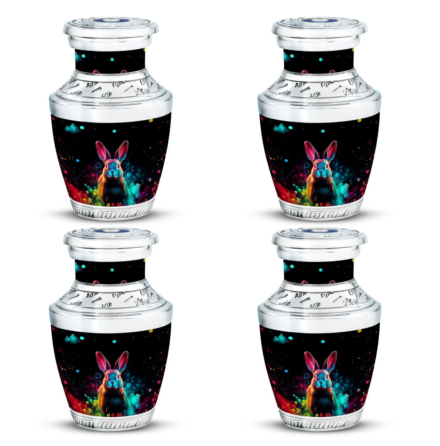 Colorful Personalized Rabbit Cremation Urn for Pet Ashes - 10-inch, 200 cu in - Yatskia
