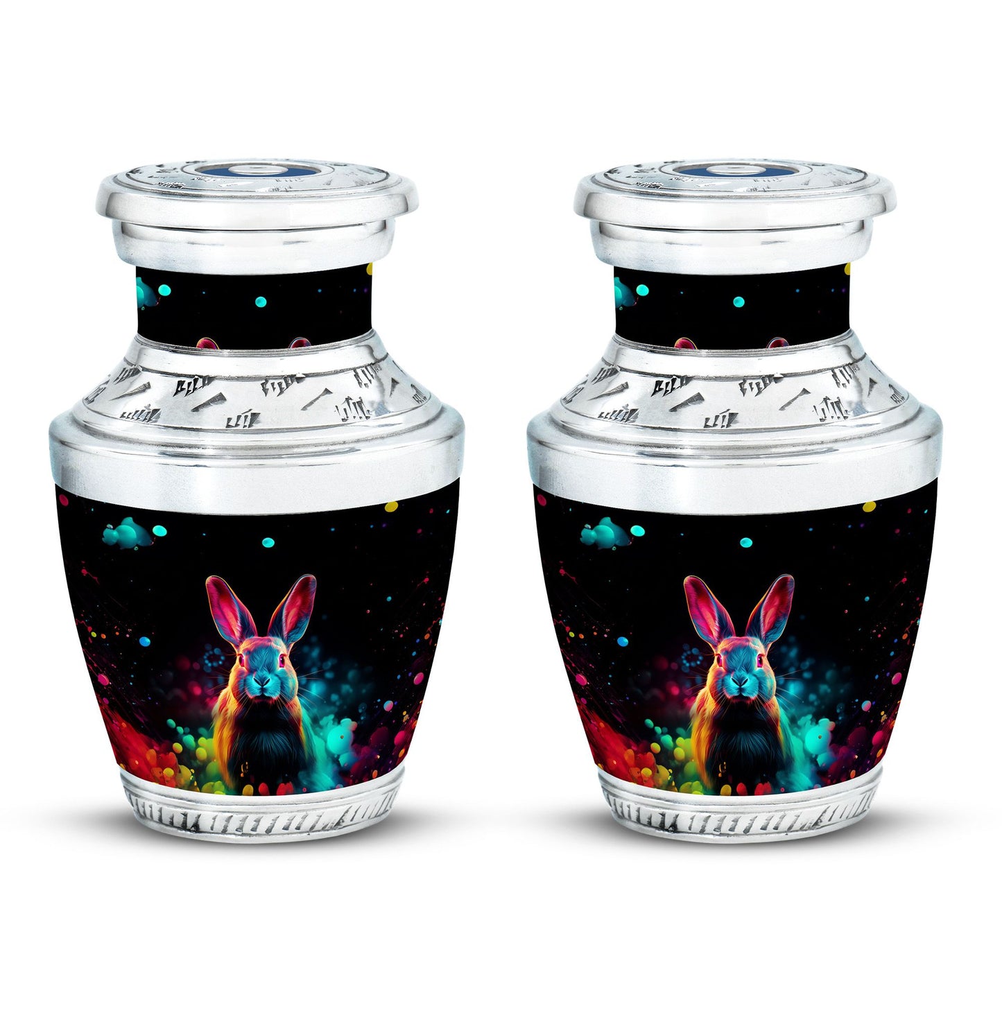 Colorful Personalized Rabbit Cremation Urn for Pet Ashes - 10-inch, 200 cu in - Yatskia