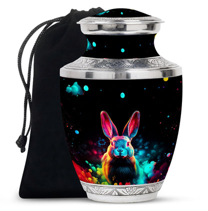 Colorful Personalized Rabbit Cremation Urn for Pet Ashes - 10-inch, 200 cu in - Yatskia