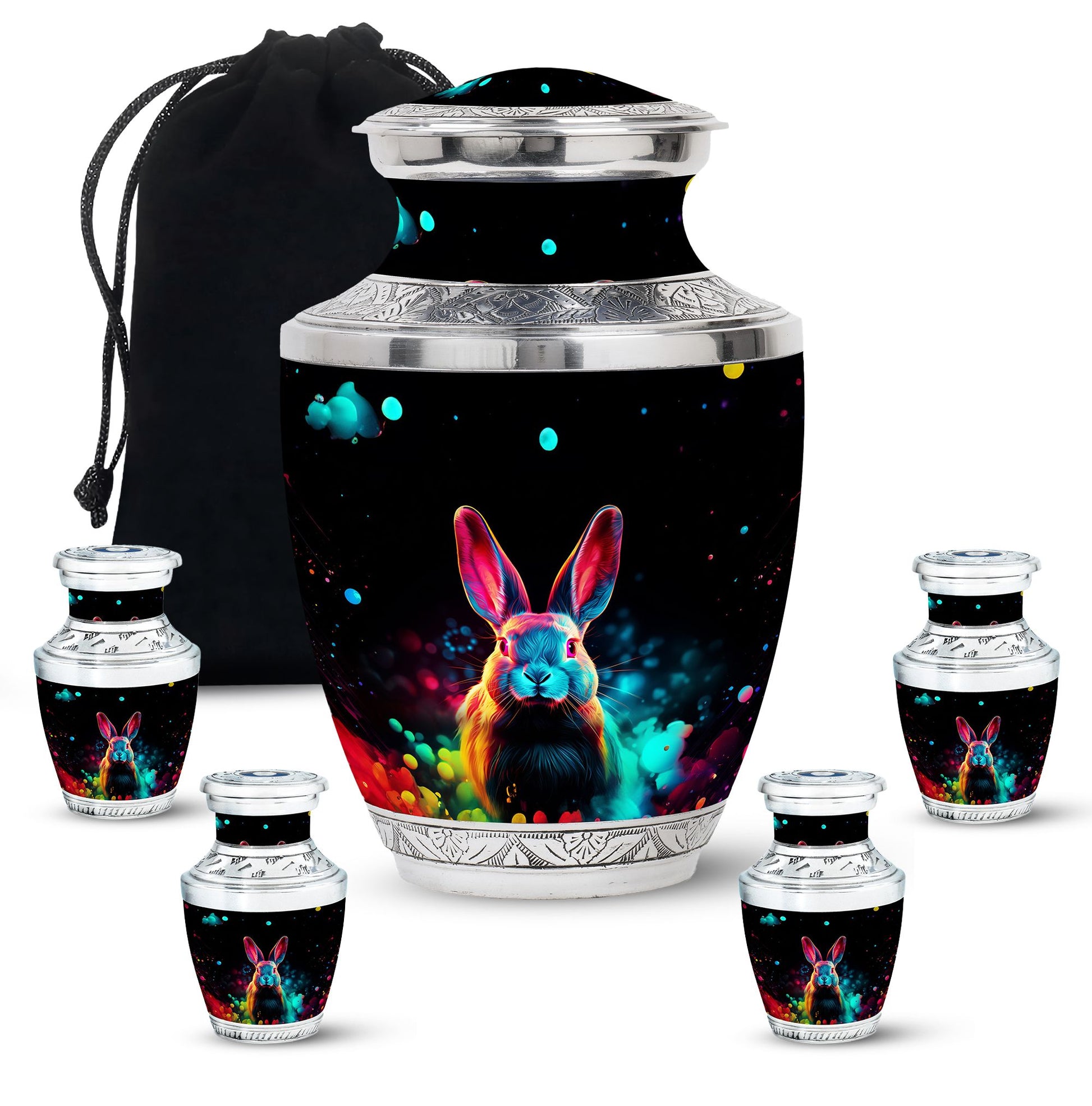 Colorful Rabbit Cremation Urn for Human Ashes - Urn for Mom and Dad