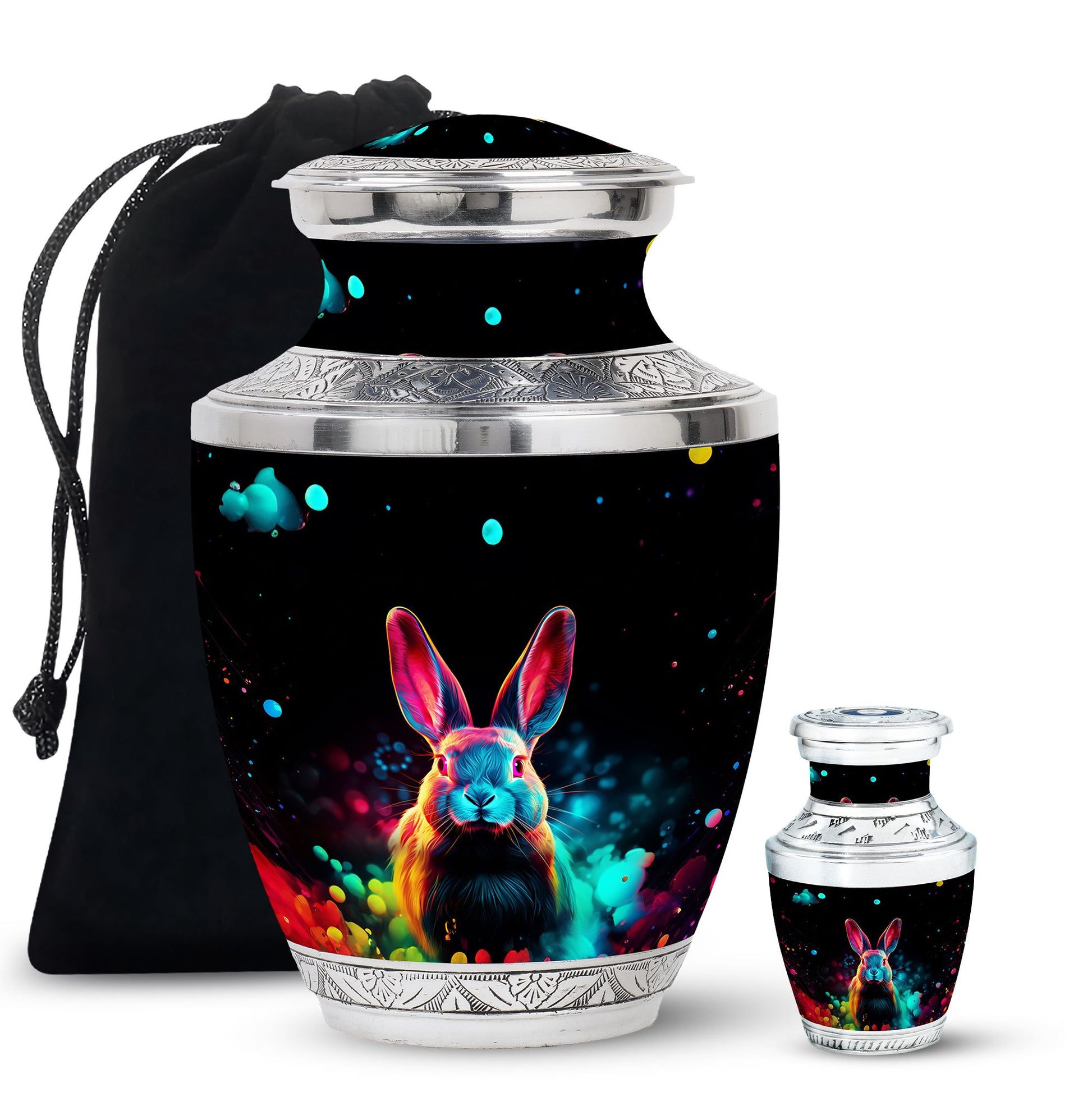Colorful Rabbit Cremation Urn for Human Ashes - Urn for Mom and Dad