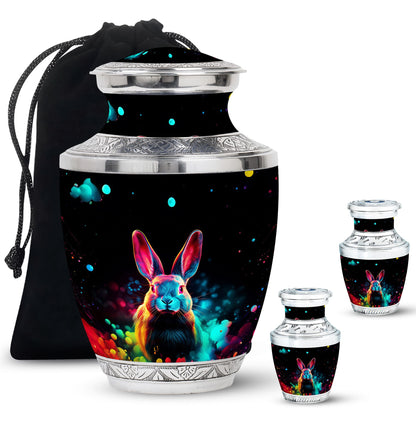 Colorful Personalized Rabbit Cremation Urn for Pet Ashes - 10-inch, 200 cu in - Yatskia
