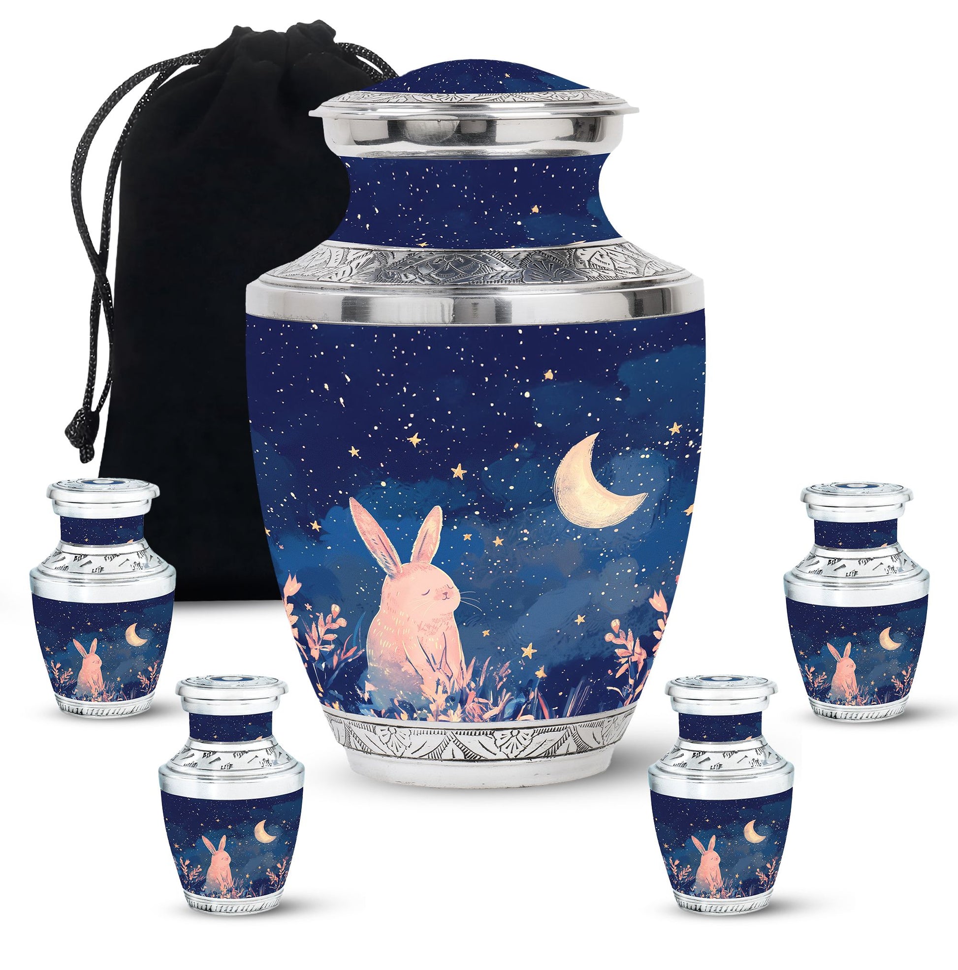 Starry Night Rabbit Cremation Urns For Human Ashes - Urns For Burial