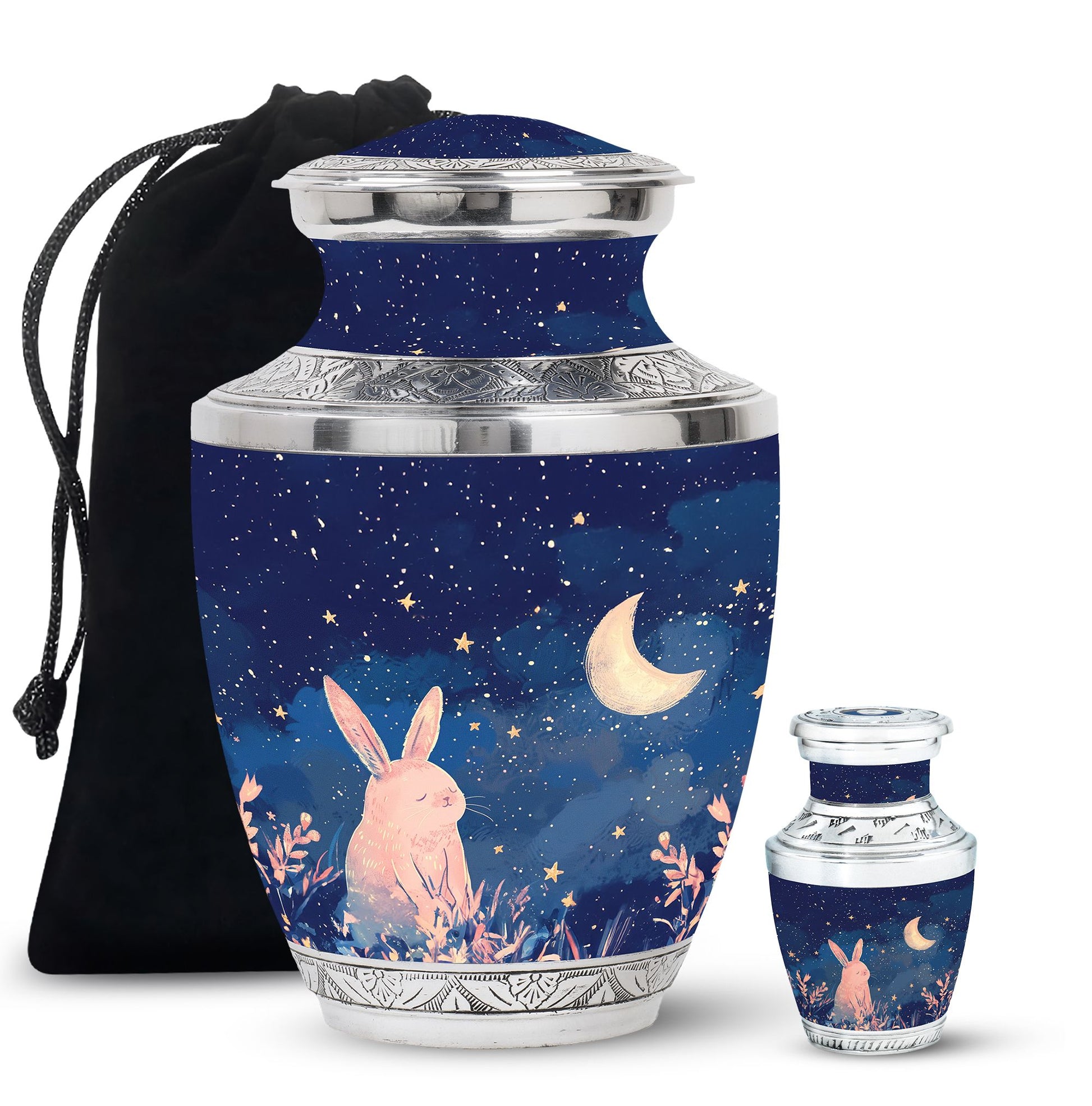 Starry Night Rabbit Cremation Urns For Human Ashes - Urns For Burial