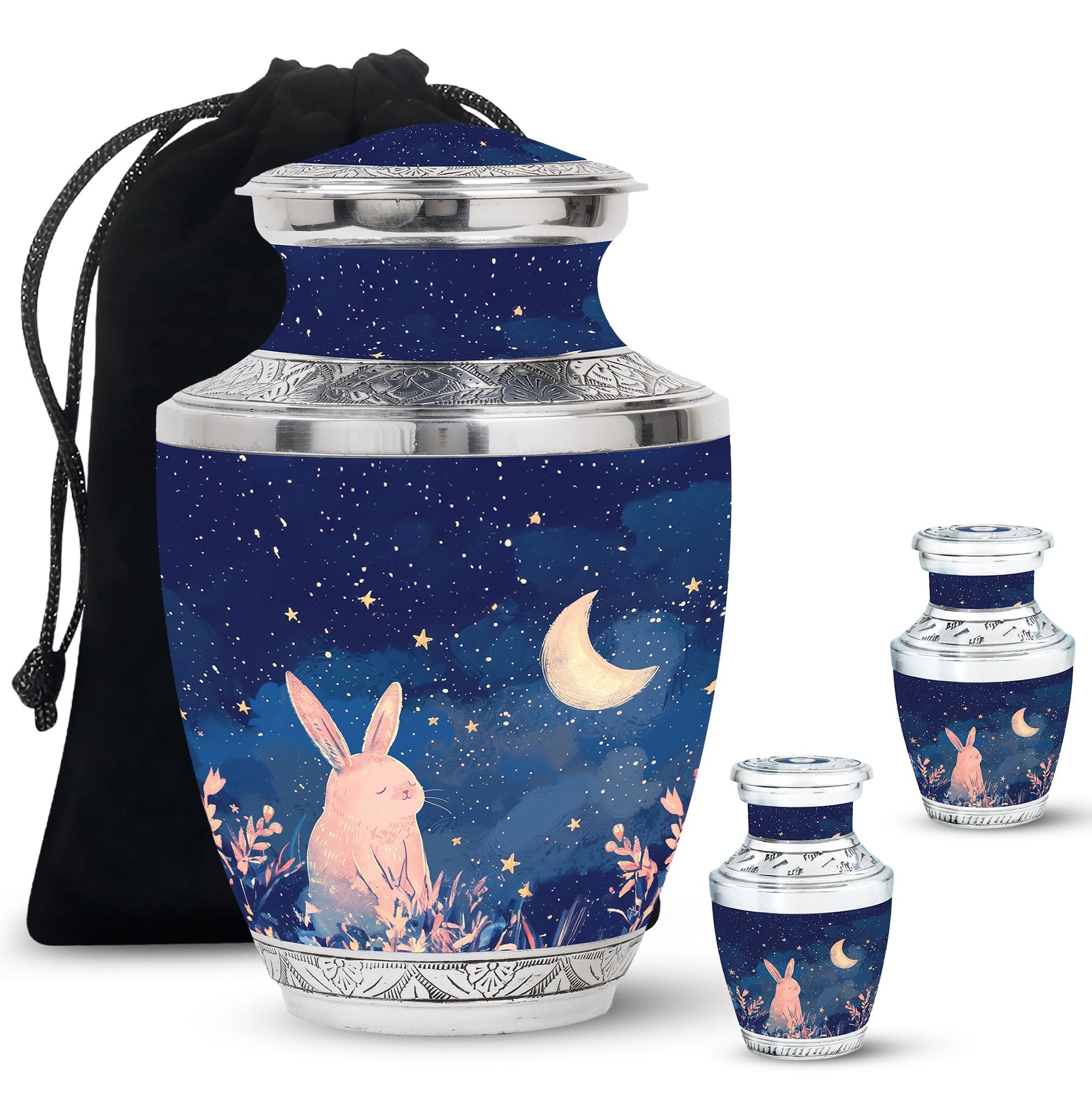 Starry Night Rabbit Cremation Urns For Human Ashes - Urns For Burial