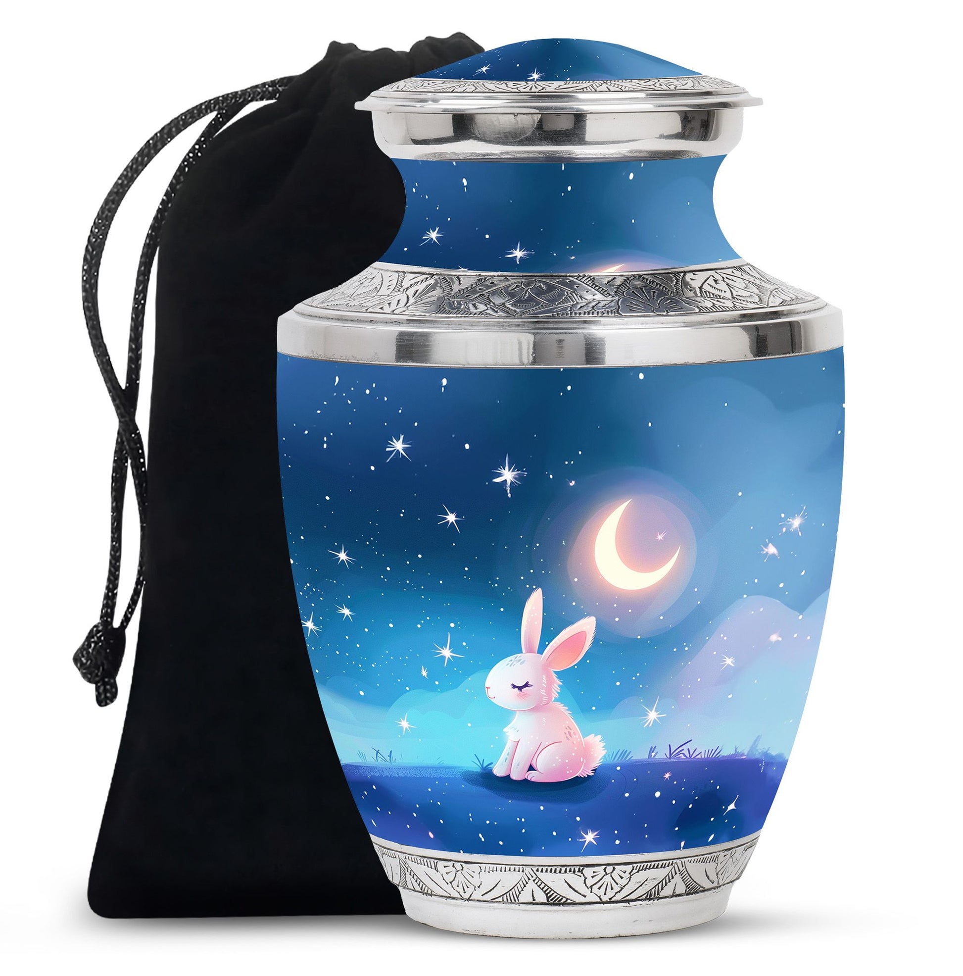 Moonlit Bunny Cremation Urns For Human Ashes - Rabbit Urn for Mom & Dad
