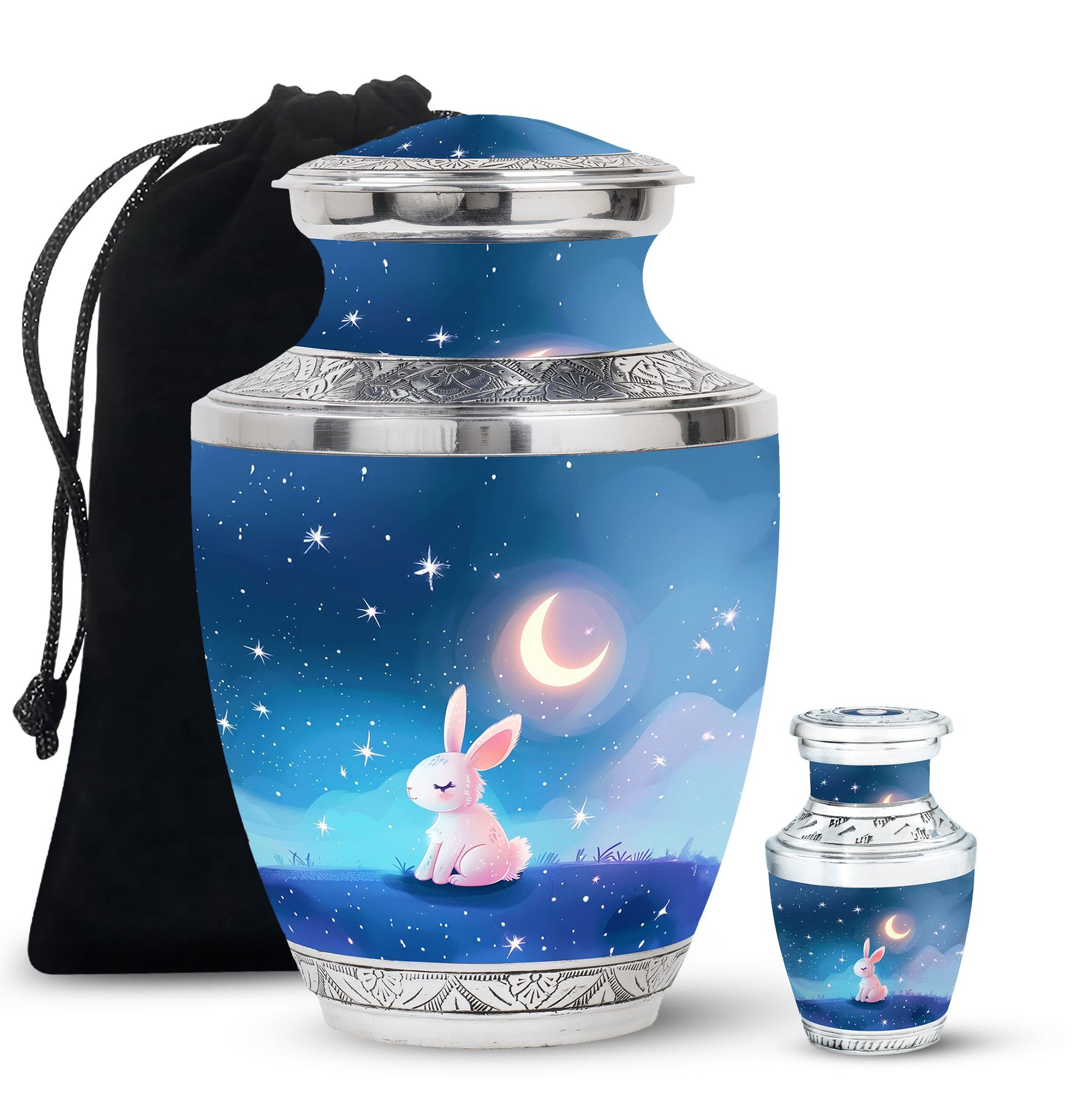 Moonlit Bunny Cremation Urns For Human Ashes - Rabbit Urn for Mom & Dad