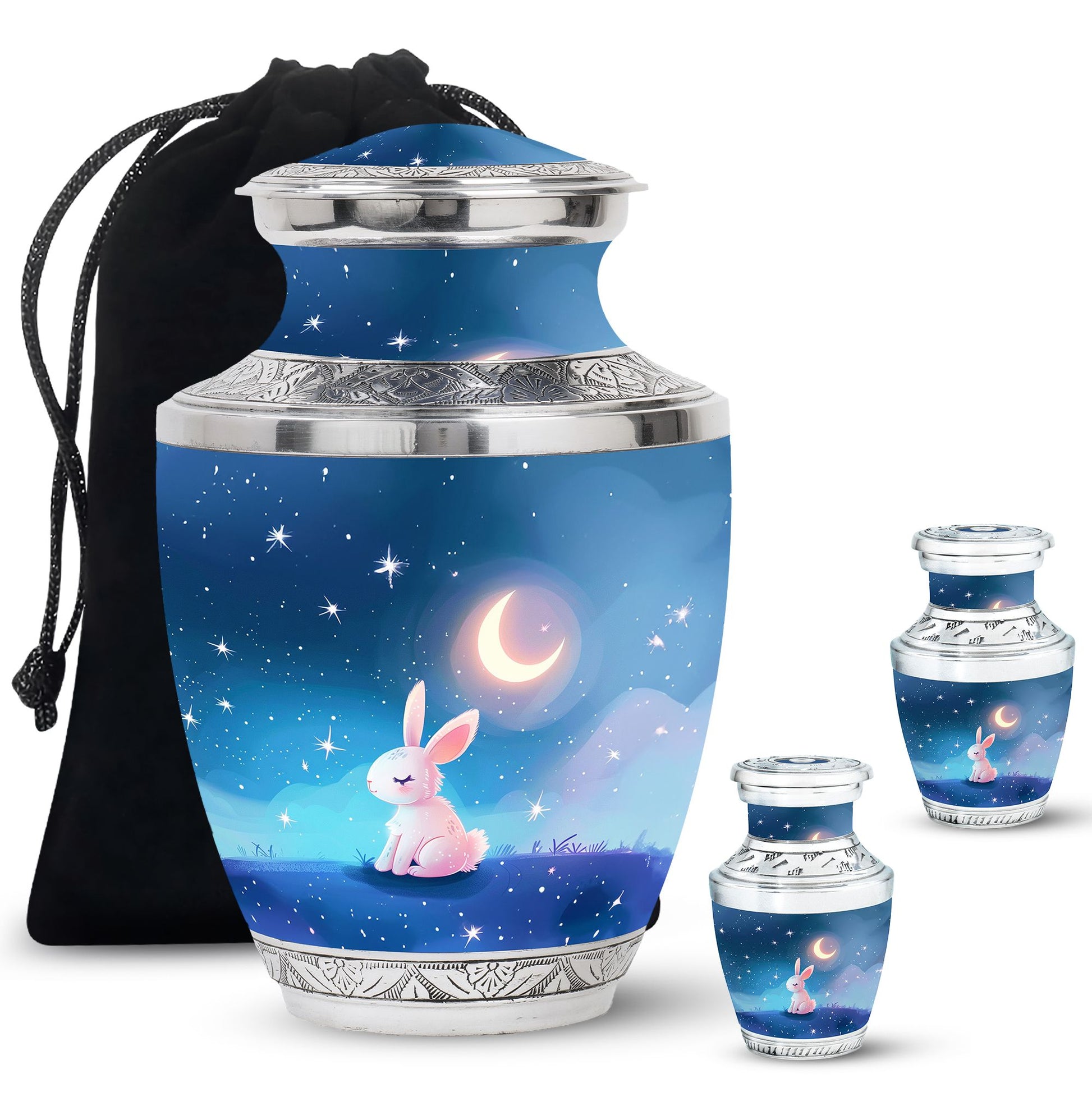 Moonlit Bunny Cremation Urns For Human Ashes - Rabbit Urn for Mom & Dad