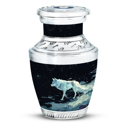 Personalized Wolf Cremation Urn for Human Ashes - 10-inch, 200 cu in - Yatskia