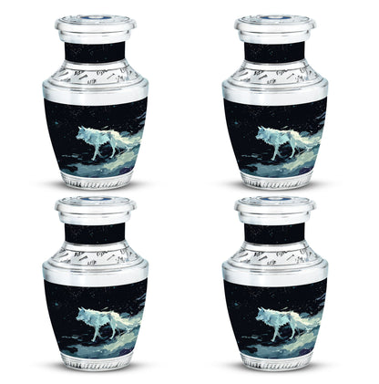 Personalized Wolf Cremation Urn for Human Ashes - 10-inch, 200 cu in - Yatskia