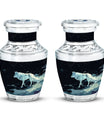 Wolf Cremation Large Urn - Urns For Human Ashes With A Wolf Drawing