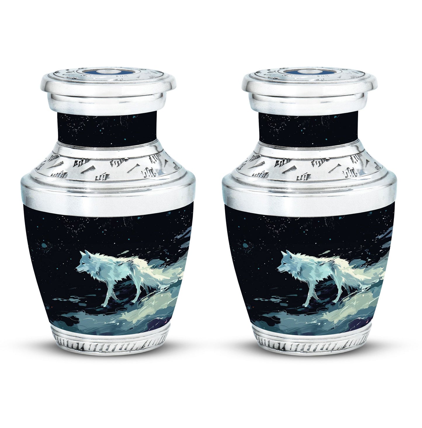 Personalized Wolf Cremation Urn for Human Ashes - 10-inch, 200 cu in - Yatskia