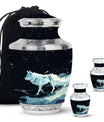 Wolf Cremation Large Urn - Urns For Human Ashes With A Wolf Drawing