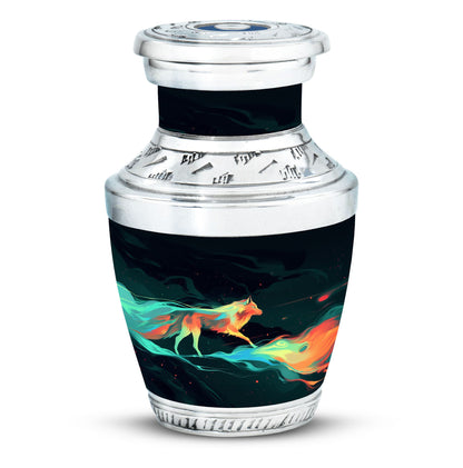 Colorful Personalized Wolf Cremation Urn for Mom - 10-inch, 200 cu in - Yatskia